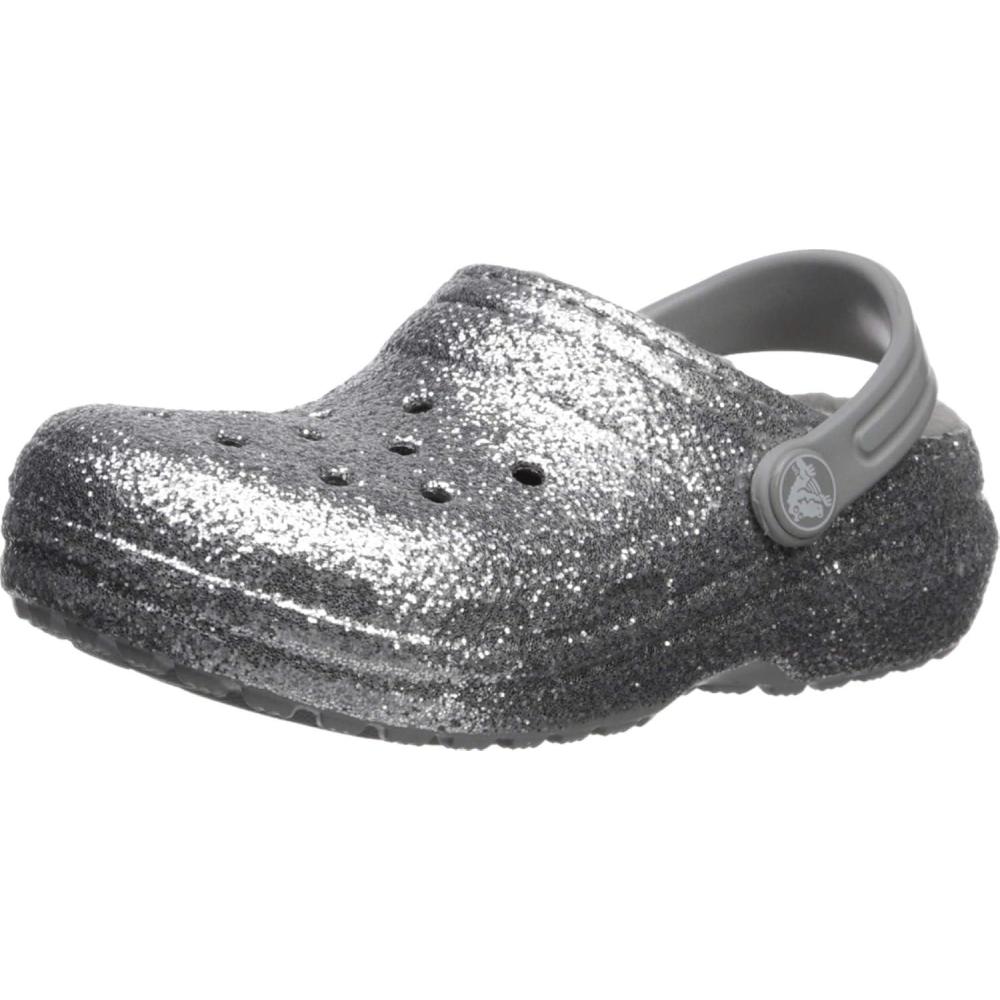 imageCrocs Kids Classic Lined Glitter ClogSilverSilver