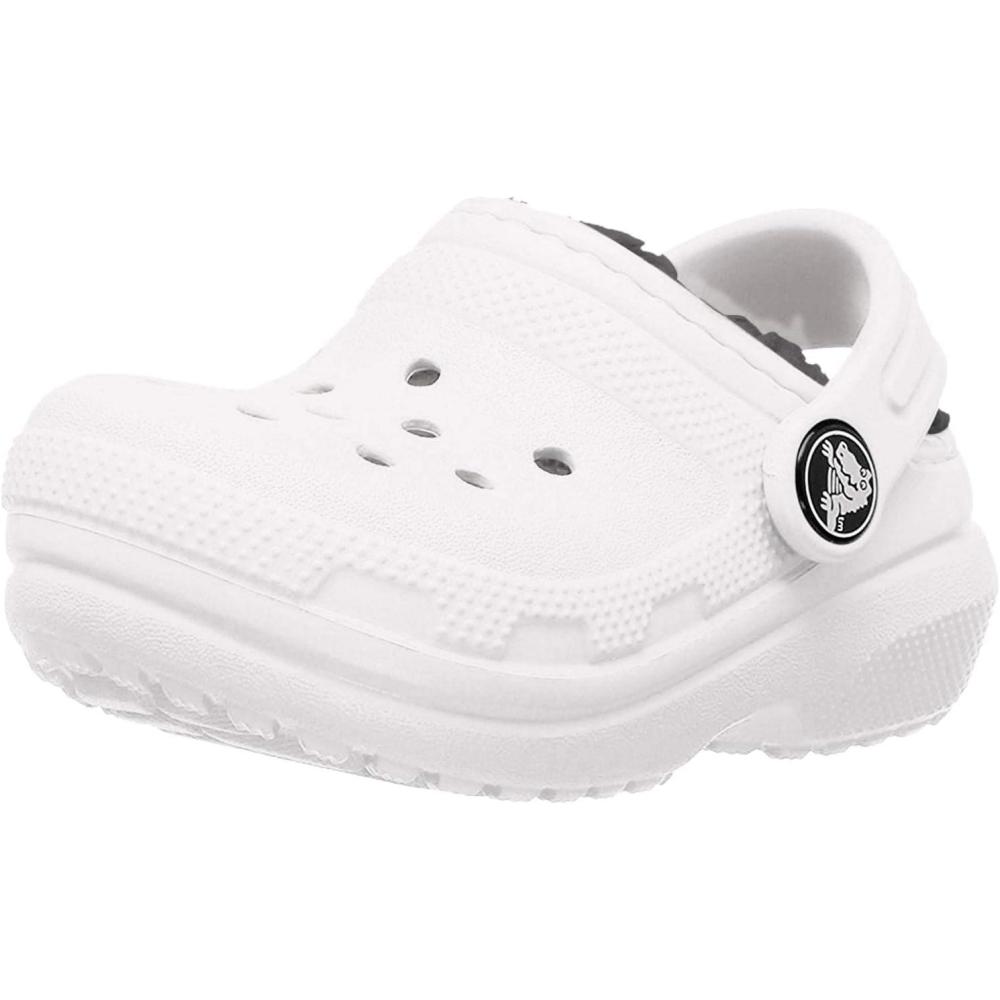 imageCrocs Kids Classic Lined Glitter ClogWhiteGrey