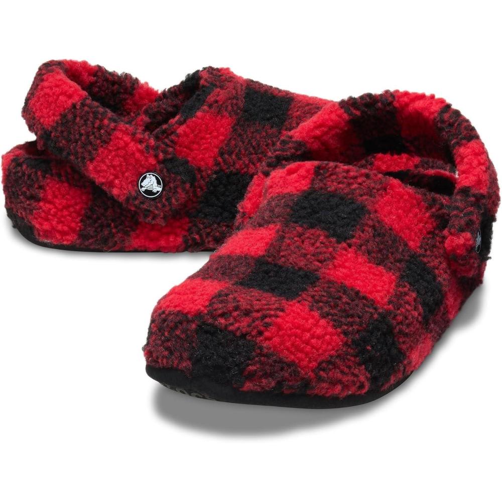 imageCrocs Unisex Adult Classic Cozzzy SlippersBuffalo PlaidVarsity RedBlack