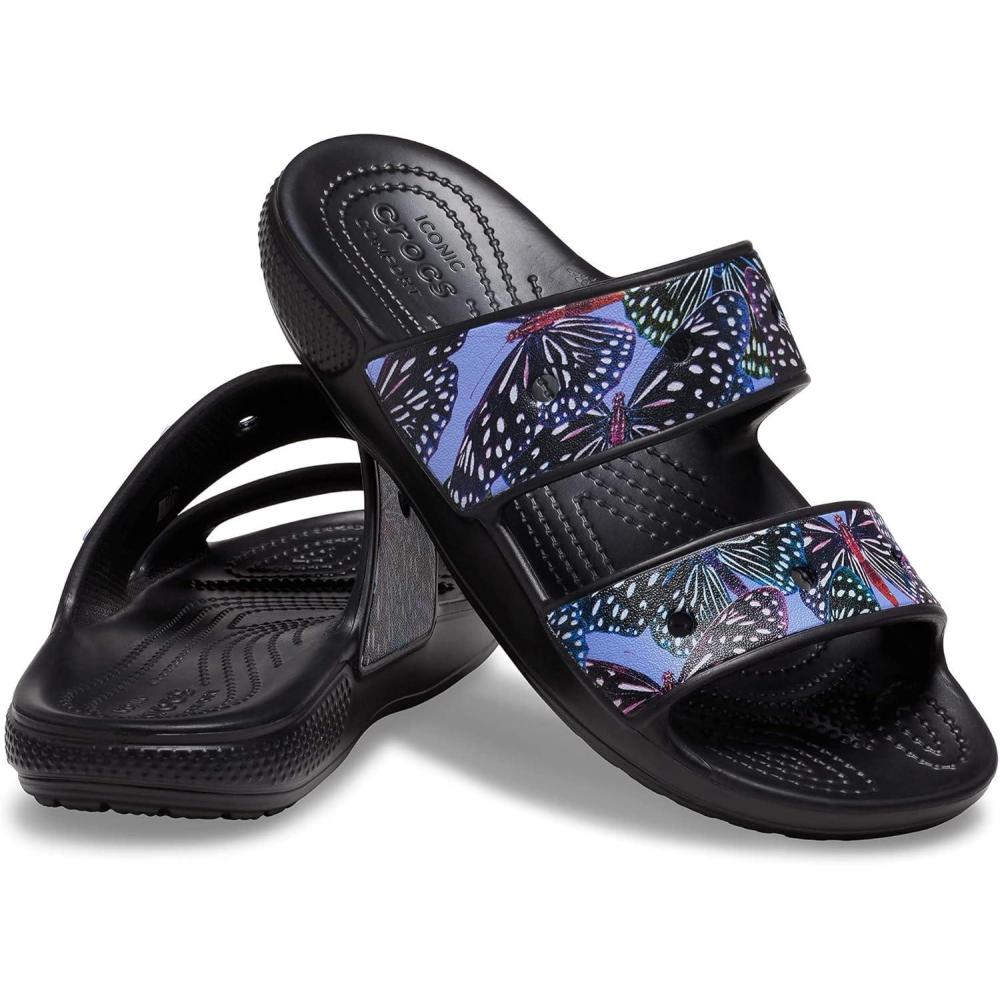 imageCrocs Unisex Adult Seasonal Graphic Classic SandalsBlackMulti Glitter