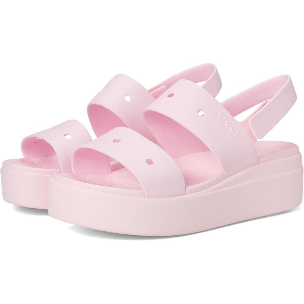 imageCrocs Womens Brooklyn 4U Low Wedges Platform Wedge Sandals for WomenPink Milk