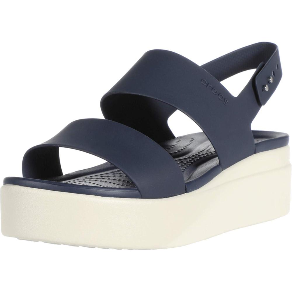 imageCrocs Womens Brooklyn Low Wedge SandalsMulticolor Navy Stucco