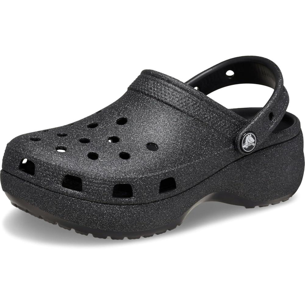 imageCrocs Womens Classic Platform Glitter ClogBlack