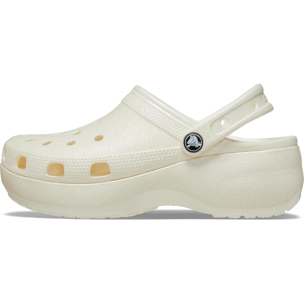 imageCrocs Womens Classic Platform Glitter ClogChalk