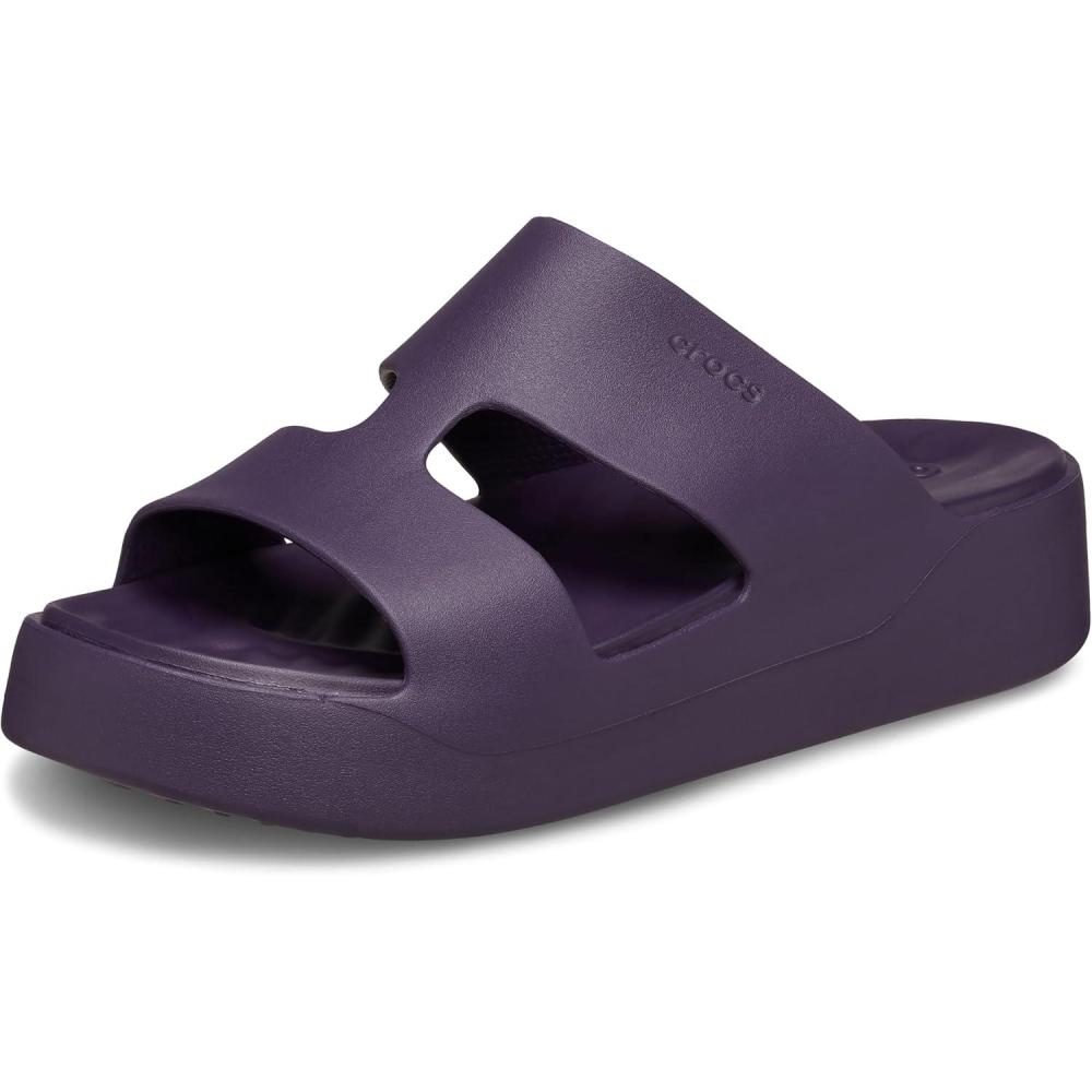 imageCrocs Womens Getaway Platform HStrap Wedge SandalsDark Iris