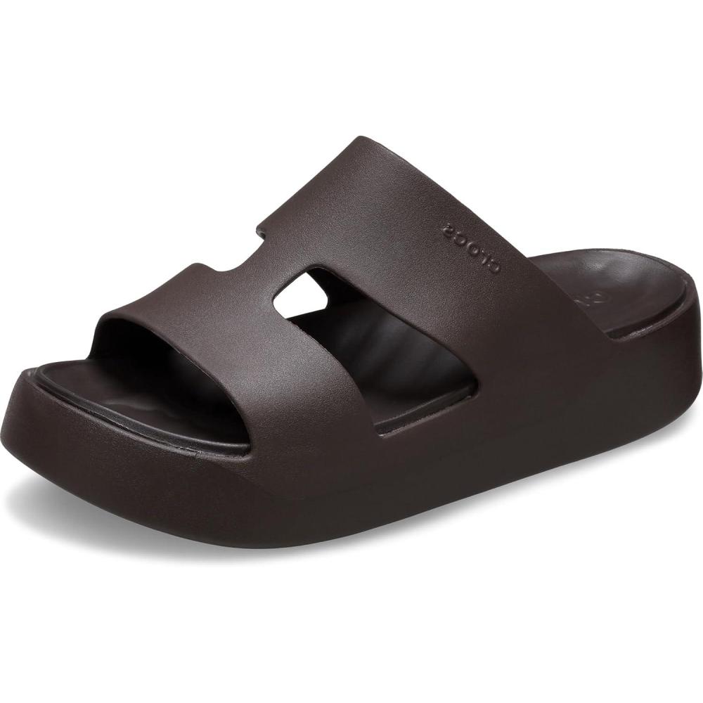 imageCrocs Womens Getaway Platform HStrap Wedge SandalsEspresso