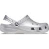 Crocs Kids’ Classic Glitter Clog(Silver Metallic)
