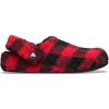 Crocs Unisex Adult Classic Cozzzy Slippers(Buffalo Plaid/Varsity Red/Black)