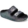 Crocs Unisex Classic Cozzzy Sandal(Black/Multi Glitter)