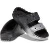 Crocs Unisex Classic Cozzzy Sandal(Black/Silver Glitter)