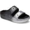Crocs Unisex Classic Cozzzy Sandal(Black/Silver Glitter)
