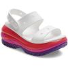 Crocs Unisex-Adult Classic Mega Crush Sandal | Platform Sandals(White/Multi)