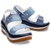 Crocs Unisex-Adult Classic Mega Crush Sandal | Platform Sandals(White/Multi Denim)
