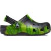 Crocs Unisex-Child Classic Graphic Clog(Black/Lime Punch)