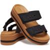 Crocs Women’s Brooklyn Buckle Low Wedge Sandal(Black)