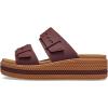 Crocs Women’s Brooklyn Buckle Low Wedge Sandal(Dark Clay)