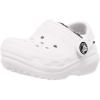 Crocs Kid’s Classic Lined Glitter Clog(White/Grey)
