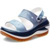 Crocs Unisex-Adult Classic Mega Crush Sandal | Platform Sandals(White/Multi Denim)