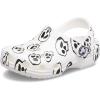 Crocs Unisex-Child Classic Graphic Clog(White/Black Skull Print)