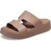 Crocs Women’s Getaway Platform H-Strap Wedge Sandals(Latte)