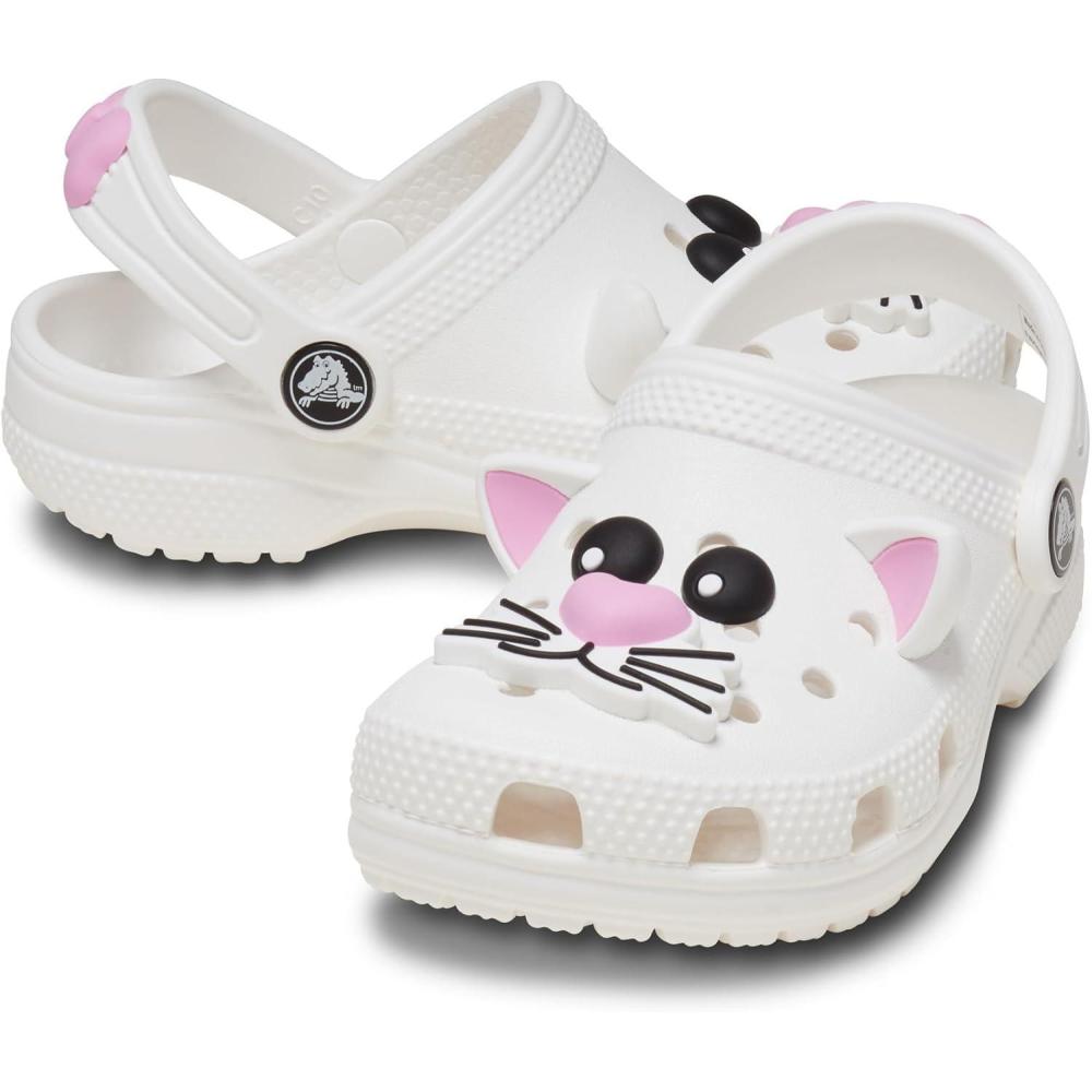 imageCrocs Kids Classic ClogsWhitePink Tweed Cat