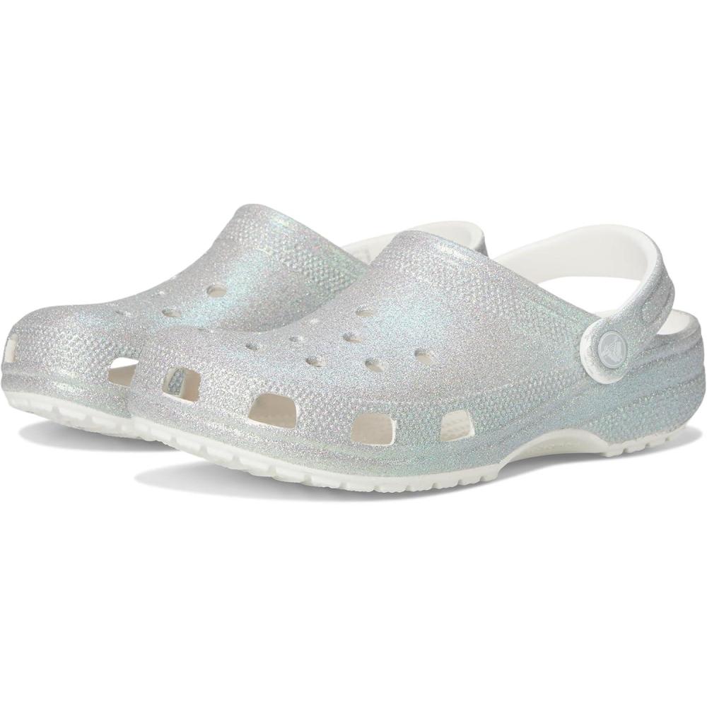 imageCrocs Unisex Adult Classic Glitter ClogsIridescent White