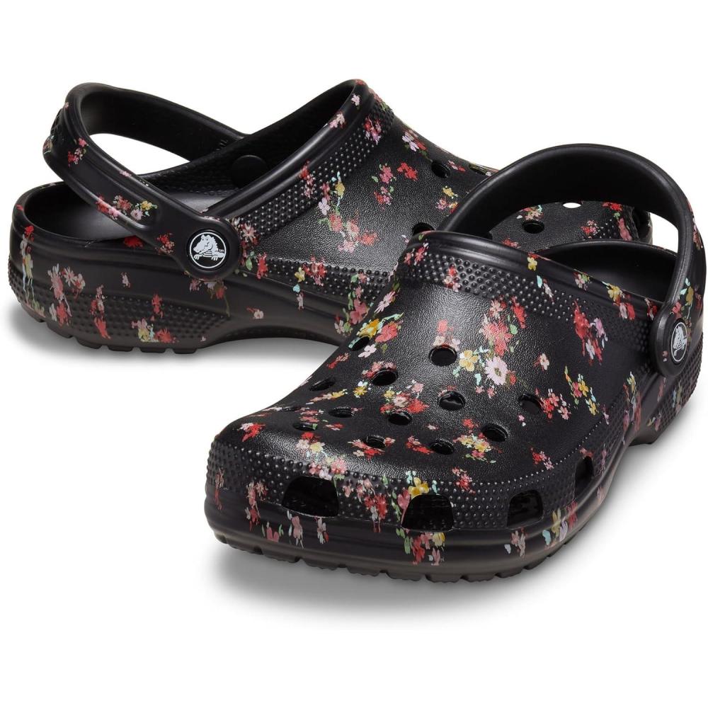 imageCrocs Unisex Classic Clog  Seasonal Graphic Black Ditsy Men 6 Women 8 Medium