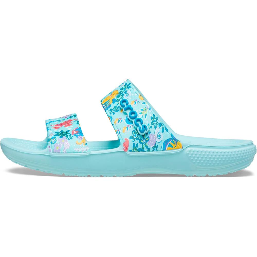 imageCrocs UnisexAdult Classic Disney X Vera Bradley Little Mermaid Sandal SlidePure Water