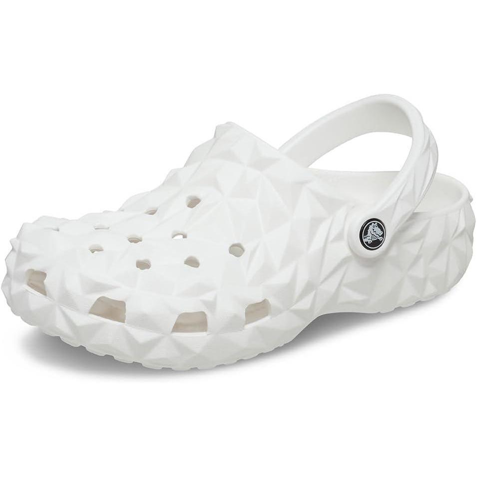 imageCrocs UnisexAdult Classic Geometric ClogWhite