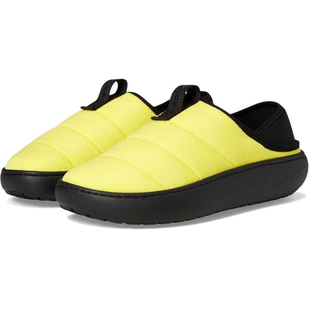 imageCrocs UnisexAdult Classic Puff Moc SlipperCyber YellowMulti