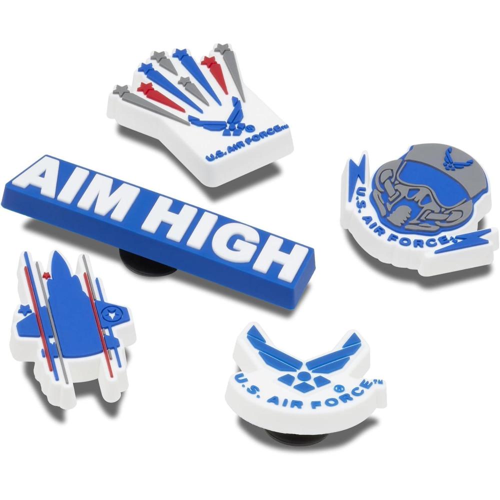 imageCrocs UnisexAdult Jibbitz US Military Shoe CharmsArmed Forces Us Air Force 5Pack