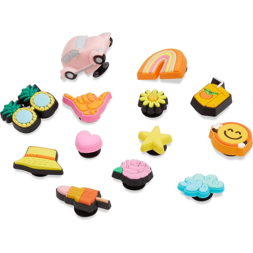 imageCrocs Unisexs Jibbitz Shoe Spirit Girls Multi Pack Charms for TeensPink and Yellow Summer