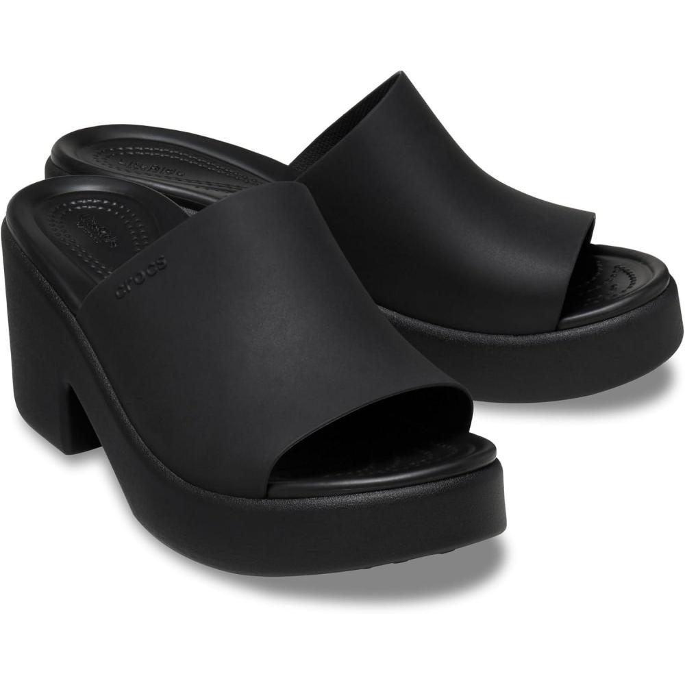 imageCrocs Womens Brooklyn Slide Heel Heeled SandalBlackBlack