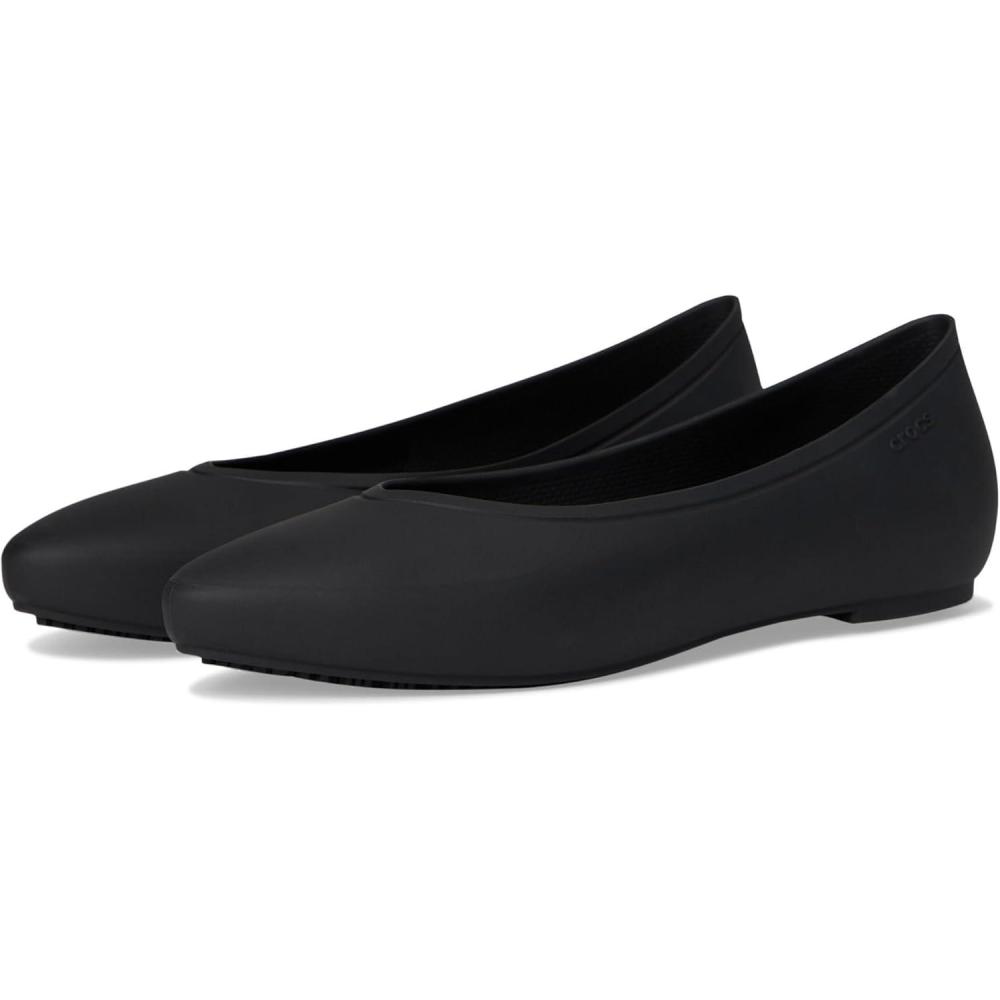 imageCrocs Womens On the Clock Work Flats Slip Resistant Work Shoes for Women LiteRide ComfortBlack