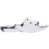 Crocs Unisex Adult Classic Graphic Slides(White/Black Marbled Tie-dye)
