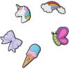 Crocs Jibbitz 5-Pack Unicorn Shoe Charms(Young Girl Cartoons 5-Pack)