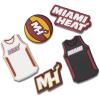 Crocs Jibbitz Shoe Charms, NBA Basketball Teams Sports Collection Multi Packs(Miami Heat)