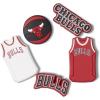 Crocs Jibbitz Shoe Charms, NBA Basketball Teams Sports Collection Multi Packs(Nba Chicago Bulls)
