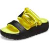 Crocs Unisex Adult Classic Cozzzy Towel Sandals, Fuzzy Slippers and Slides(Black/Acidity)