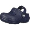 Crocs Unisex-Child Classic Lined Clog(Navy/Charcoal)