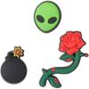Crocs Unisex’s Jibbitz Shoe Spirit Girls Multi Pack, Charms for Teens(Bomb Alien 3-Pack)