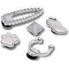 Crocs Zappos Print Lab: Gone Wild Jibbitz 13-Pack(Silver Sport)