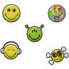 Crocs unisex adult Jibbitz Icon Pack | Jibbitz Shoe Charms(Smiley 5-Pack)