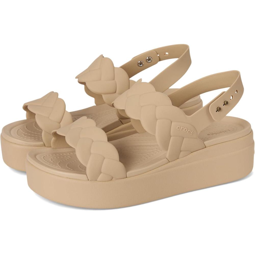 imageCrocs Womens Brooklyn Woven Low Wedge SandalChai