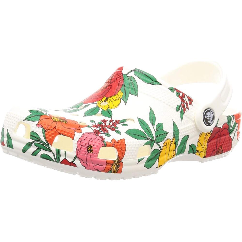 imageCrocs Womens Classic Marbled Tiedye ClogsWhiteFloral