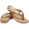 Crocs Women’s Kadee II Flip Flops(Leopard/Gold)