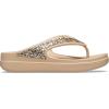 Crocs Women’s Sloane Embellished Wedge Flip Flops(Gold Glitter)