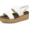 Crocs Women’s Brooklyn Cork Low Wedge Sandal(Chalk)