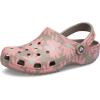 Crocs Women’s Classic Marbled Tie-dye Clogs(Mushroom/Multi Flower)