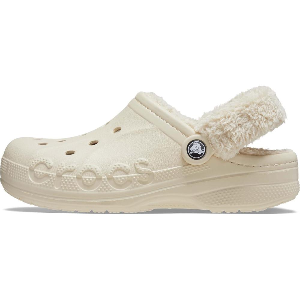 imageCrocs Unisex Adult Baya Lined Fuzz Strap ClogsWinter White
